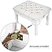 Neewer 18-22 inches / 46-56 Centimeters Height Adjustable Dual Padded Wooden Artist Piano Bench with Thick and Soft PU Leather Pillow Cushion for Deluxe Comfort (White)