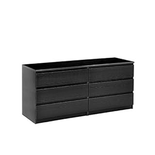 Tvilum Scottsdale 6 Drawer Double Dresser In Black Woodgrain