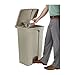 Safco Step On Plastic Trash Can with Foot Pedal, 23 Gallon Garbage Can for Kitchen, Indoor or Outdoor Use, Hands Free, Tan