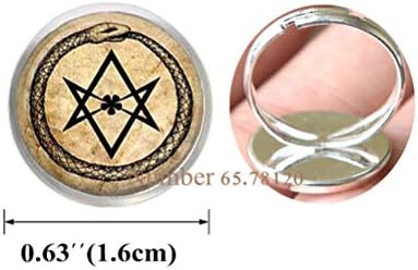 Yijianxhzao Art Glass Ring Ouroboros Hexagram Snake Ring Occult Magic Eternity alchemical Crowley Parchment Fashion Ring Jewelry,BV310