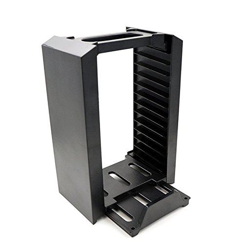 Aoile Game Disk Tower Vertical Stand for PS4 Dual Controller Charging Dock Station for Playstation 4 PRO Slim