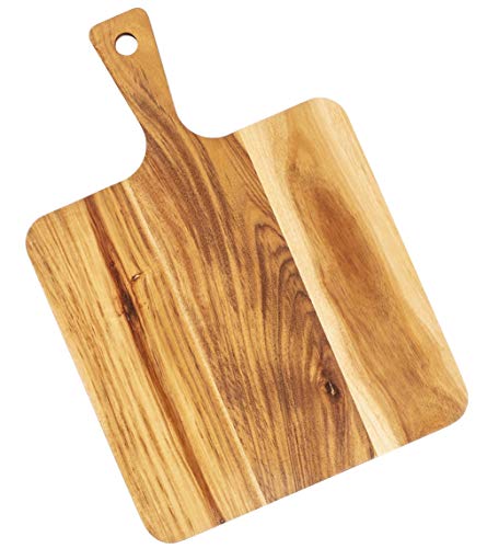 image for Resinat Large wooden Cutting Board, Paddle 11.5 in x 11.5 in plus 5in 