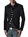 737 THELEES Mens Luxury UNIQUE Style Slim fit 8 Button Front Blazer Jacket BLACK US L(Tag size 2XL)