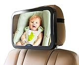 Baby Mirror For Car| Baby Car Mirror Helps keep an Eye on your Rear Facing Infant | Back Seat Mirror is Wide, Convex,Clear View, Shatterproof and Adjustable | Car Seat Mirror By Enovoe