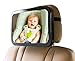 Baby Mirror for Car - Wide, Convex Rear Facing Backseat Mirror, Shatterproof and Adjustable - 360 Swivel Car Seat View Helps You Keep an Eye on Your Infant or Child - Bonus Cleaning Cloth