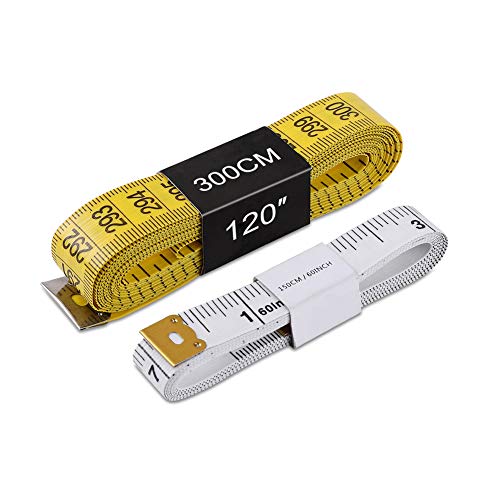 TTKLYN Tape Measure, Soft Tape Measure for Sewing Tailor Cloth Ruler, 120 Inches/300cm(Yellow