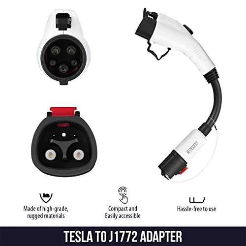 Lectron Tesla To J1772 Charging Adapter – 80 Amp Max, 250V, NACS To J1772 Converter For Destination & Home Chargers