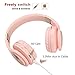 Kids Bluetooth Headphones Wireless/Wired On Ear Foldable Headphones for Kids Adults,Built-in Mic,FM,Micro SD/TF Card Slot,Stereo Sound for Pc Tablet Cell Phones Ipad Airplane School Use(Pink)thumb 1