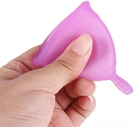 Reusable Menstrual Cup, Feminine Menstrual period Protection Hygiene Cups Alternative to Tampons Cloth Sanitary Napkin Pads With FDA Approved medical-grade silicone by SameTech (S, Pink)
