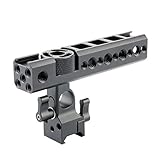 NICEYRIG Camera NATO Top Cheese handle Grip with 15mm Rod Clamp Shoe Mounts QR for Sony A6500 Cage/DSLR Cameras/Camcorder/ Action Cameras cages/Red Raven
