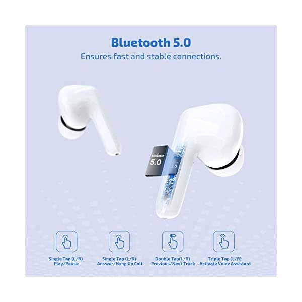Wireless Headphones, LETSCOM Bluetoooth 5.0 Stereo Earphones True Wireless Earbuds in-Ear, IPX5 Waterproof Sport…