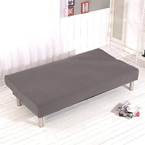 Aisaving Solid Color Sofa Bed Protector Cover Without Armrest Polyester Spandex 3 Seater Elastic Folding Sofa Cover Without Armrest 80 x 50 Inches