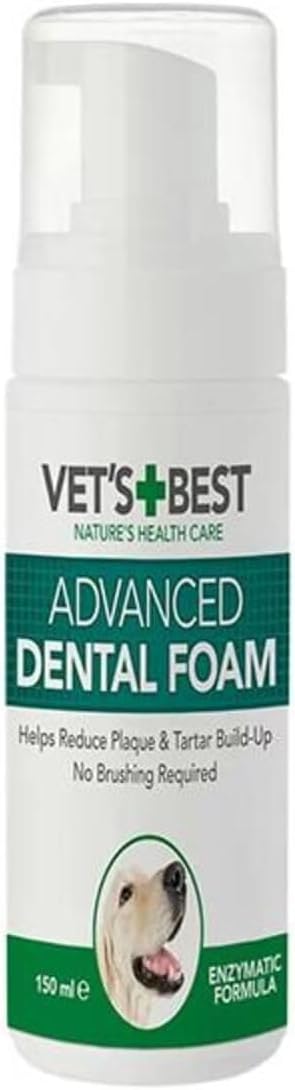 Vet's Best Enzymatic Dog Dental Foam 150 ml Teeth Cleaning Fresh Breath