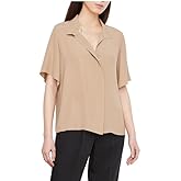 Vince Women's Short Sleeve Stand Collar Button Down
