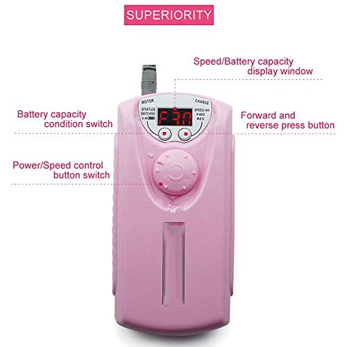 MCJL Electric Nail Drill, 0-30000 RPM Free Adjustment LCD Display for Easy Carrying Quick Drill Bits Replacement Nail Files Machine