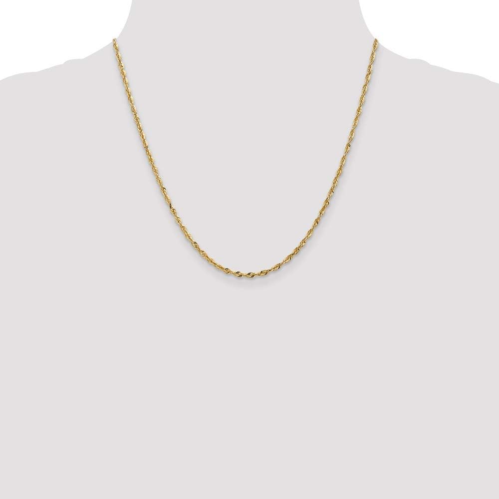 10k Gold Solid Diamond-Cut Rope Chain 