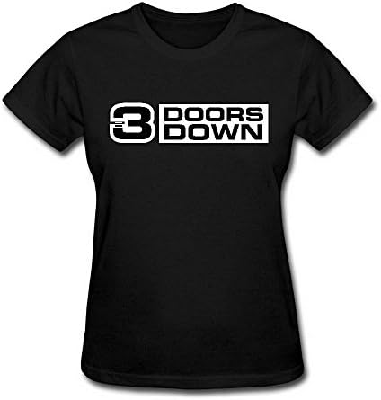 Next Style Women's 3 Doors Down Rock Band Logo Black T Shirt