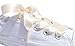 Ivory Flat Satin Ribbon Shoelaces, Shoe Laces For Kids, Youths & Women's Converse All Star Sneakers