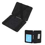 ECM07A01 Black Solid Leather Mens Card Holder Valentines Day Fitted Gentlemen Magic Wallet and Credit/ID Case By Epoint