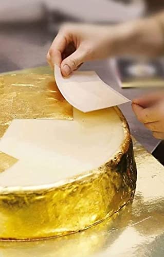 FGLC Gold Leaves 24k Edible Pure Veg Gold Leaves 75MM”x50MM” Size 25pcs Gold Vark Sheets, Varak for Sweets, Cake Decoration, Ice Cream, Serums, Ayurvedic Medicine, Royals Foods, Face Facial Spa, Nails