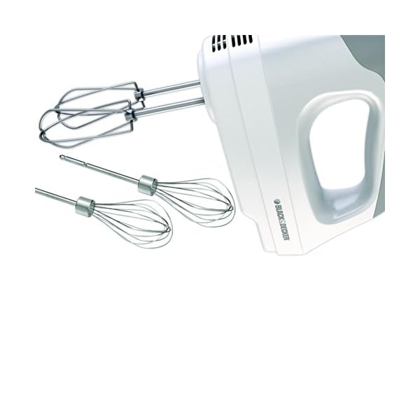 Black+Decker MX3000W 250Watt Hand Mixer, White/Grey The Home Kitchen