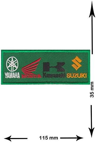 Green Yamaha Honda Kawasaki Suzuki Motorcycle Biker Patch Logo Sew Iron on Embroidered Appliques Badge Sign Costume