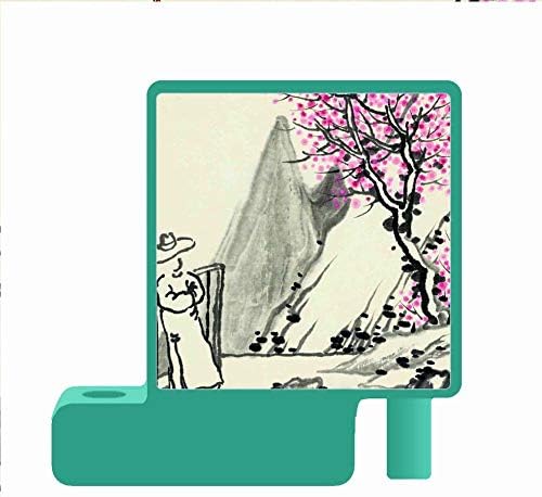 Men Timeproof Hard Abs Print with Asian Flower Bird 1 Use As Green Pencil Container
