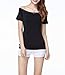 Women's Short Sleeve Vogue Fitted Off Shoulder Modal Blouse Top T-shirt