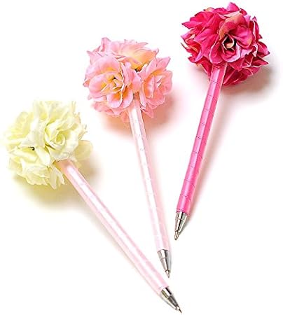 Amazon ファルベ フラワーペン 花ペン ３本セット ホワイト ベビーピンク ローズピンク 結婚式 ペン 文房具 オフィス用品