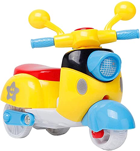 VAIDIKA Mini Scooter Toys for Kids Toddlers Baby Boys Girls Adults Seat Model Toys Steering Wheel Car Toy Track, Mini Motorcycle Toy Pull Back ( Random Colour ) Toy Review India (Iknoor World )