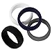 Silicone Wedding Rings for Men by Pomê - Stylish & Affordable Silicone Rubber Rings for Everyday Use & An Active Lifestyle - The Safe Silicone Wedding Band - 4 pack