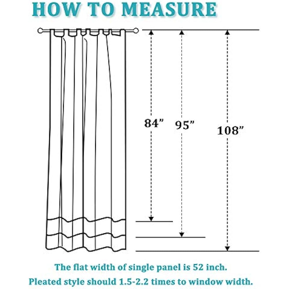 Outdoor Curtains 108 Inches Long Outside Patio Waterproof