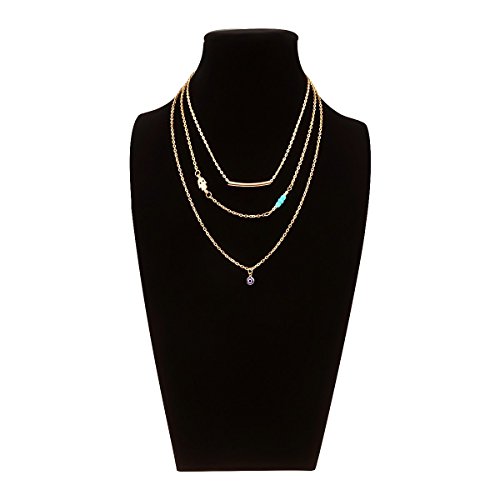 Designer Letter Gold Square Pendant Necklace With Rhinestone Pearl In