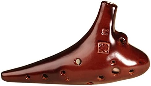Professional Dragon Rythem 12 Hole Alto C Smoked Rounded Ceramic Ocarina with Soft Bag , Collectible, Gift Ideas