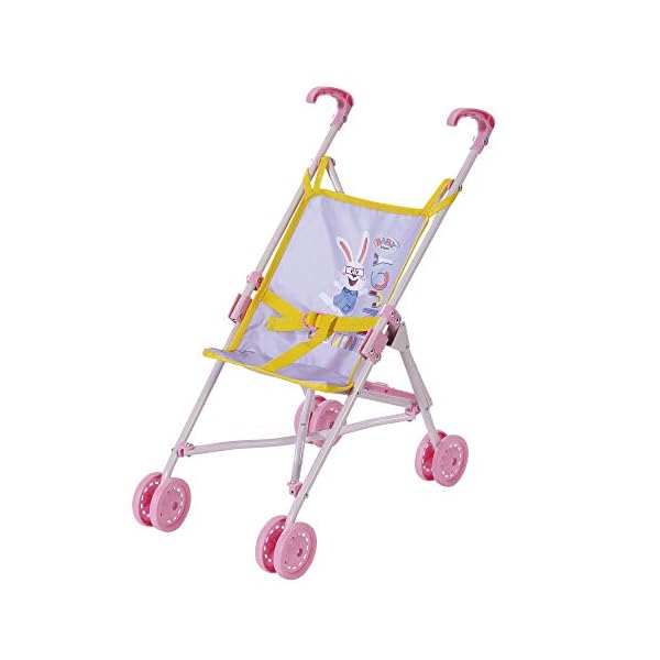BABY born Zapf Creation 828670 Stroller, Puppenwagen mit Gurtsystem, zusammenklappbar, Griffhöhe 53 cm, Puppenzubehör für Puppen verschiedener Größen