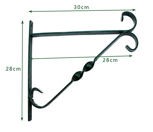 2 Pcs Hanging Plants Bracket & Hanging Chain for Garden Planter Hook, Bird Feeder, Wind Chime Lanterns Hanger (Dark green) by OVOV