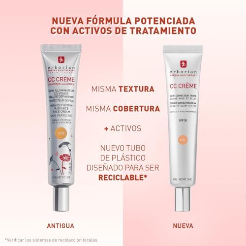 - CC Crème con Centella Asiática - Crema Facial Iluminadora de Alta Definición y Maquillaje - Protección Solar SPF 30 - Cosmética Coreana - Doré 15ml