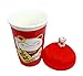 Atlantic Collectibles Lucky Cat Maneki Neko Ceramic Tall Drink Mug Cup With Silicone Lid (Red)