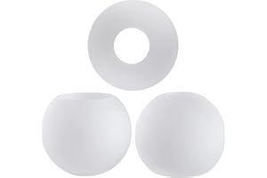 GoldSwift 3 Pack Frosted Opal White Glass Globes for Light Fixtures Replacement, 5.9" Diameter, Soft White Round Glass Globe Lampshade Cover for Pendant Light Wall Sconce Chandelier, 1-5/8 Inch Fitter