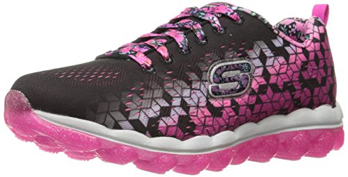 Skechers Kids Girls' Skech-Air-Fade N'Fly Sneaker, Black/Hot Pink, 1.5 M US Little Kid