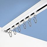 RoomDividersNow Ceiling Track Set - Large, for Spaces 12ft - 18ft Wide (White)
