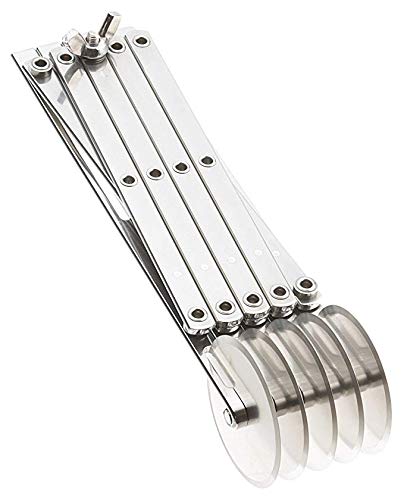 Wheel Pastry Cutter Stainless Steel Cookie Dough Cutter Kitchen Baking Tools for brownies cookies pizza (5 Rounds) - Thumbnail 2