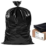 Plasticplace Contractor Trash Bags 55-60 Gallon │ 3.0 Mil │ Black Heavy Duty Garbage Bag │ 38" X 58" (50Count)