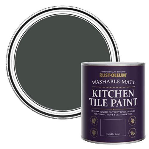 Rust-Oleum Peinture Verte Résistante à leau pour Faïence de Cuisine, Finition Mate - After Dark 750ml