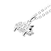 Spinningdaisy Silver Plated 3D Crystal Big Belly Pig Necklace