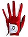 FINGER TEN Junior Kids Dura Feel White Blue Red Yellow Golf Gloves Extra Value 2 Pack (Large Red, Left)