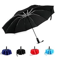 Z ZAMEKA Windproof Travel Umbrella with Teflon Coating, Compact Lightweight Portable Sun Rain Umbrella, Ergonomic Handle, Auto Open Close (AUTO Black)