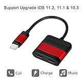 Bambud iPhone 7, 7Plus Adapter, Dual Lightning Charger and Headphone Splitter for iPhone 8, 8 Plus, X, 7, 7Plus，Supports Call, Music, Charge and Sync Data, Compatible with iOS 11, 10.3