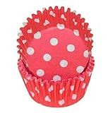 Red Polka Dot Baking Cups, Mini 100-Count