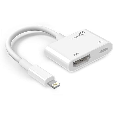 Lemorele Lighting zu HDMI Adapter Blitz Digital AV Adapter 1080P für ausgewählte iPhne, Pad und Modelle-Weiß